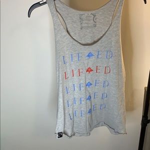Loose fitting gray LRG tank
